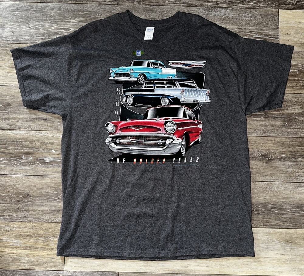 🔥 NEW! Official Chevrolet GM Bel Air Nomad GOLDEN YEARS Shirt Mens Size 2XL XXL